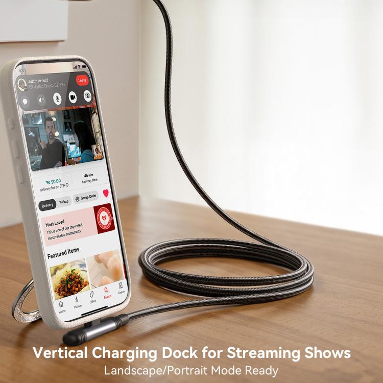 JOYROOM 30W Type-C to Lightning Cable – 90° Elbow, 1.2m
