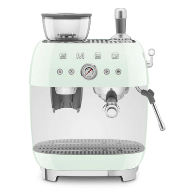 Smeg Manual Espresso Coffee Machine with Grinder 50's Style – Pastel Green | EGF03PG