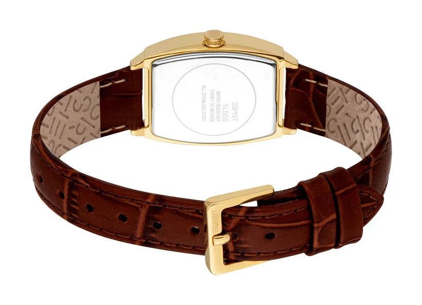 ESPRIT ES1L566L0025 BROWN LEATHER BAND WHITE DIAL FOR WOMEN
