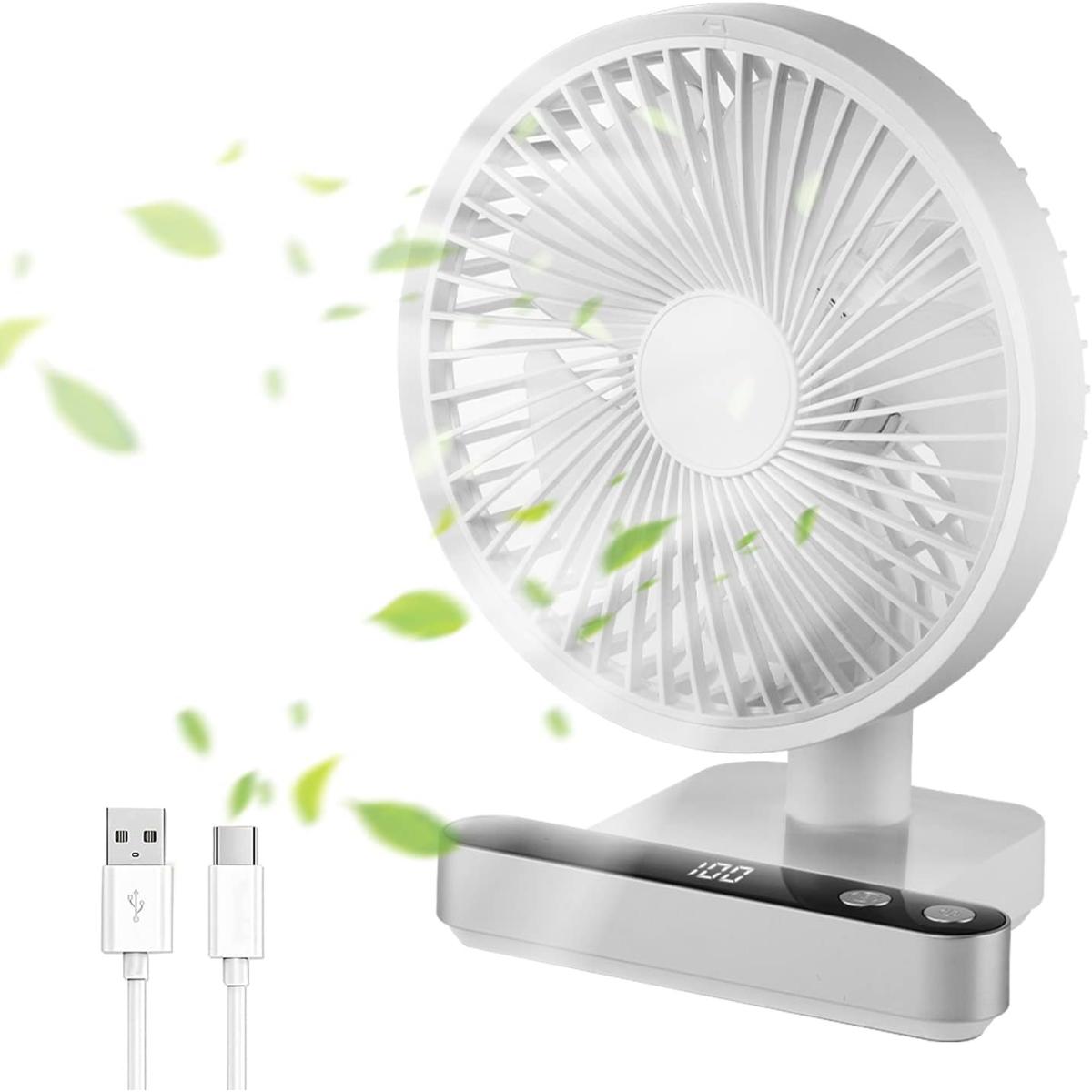 Portable USB Desktop Fan – 4-Speed Rechargeable Desk Fan with 4W Power