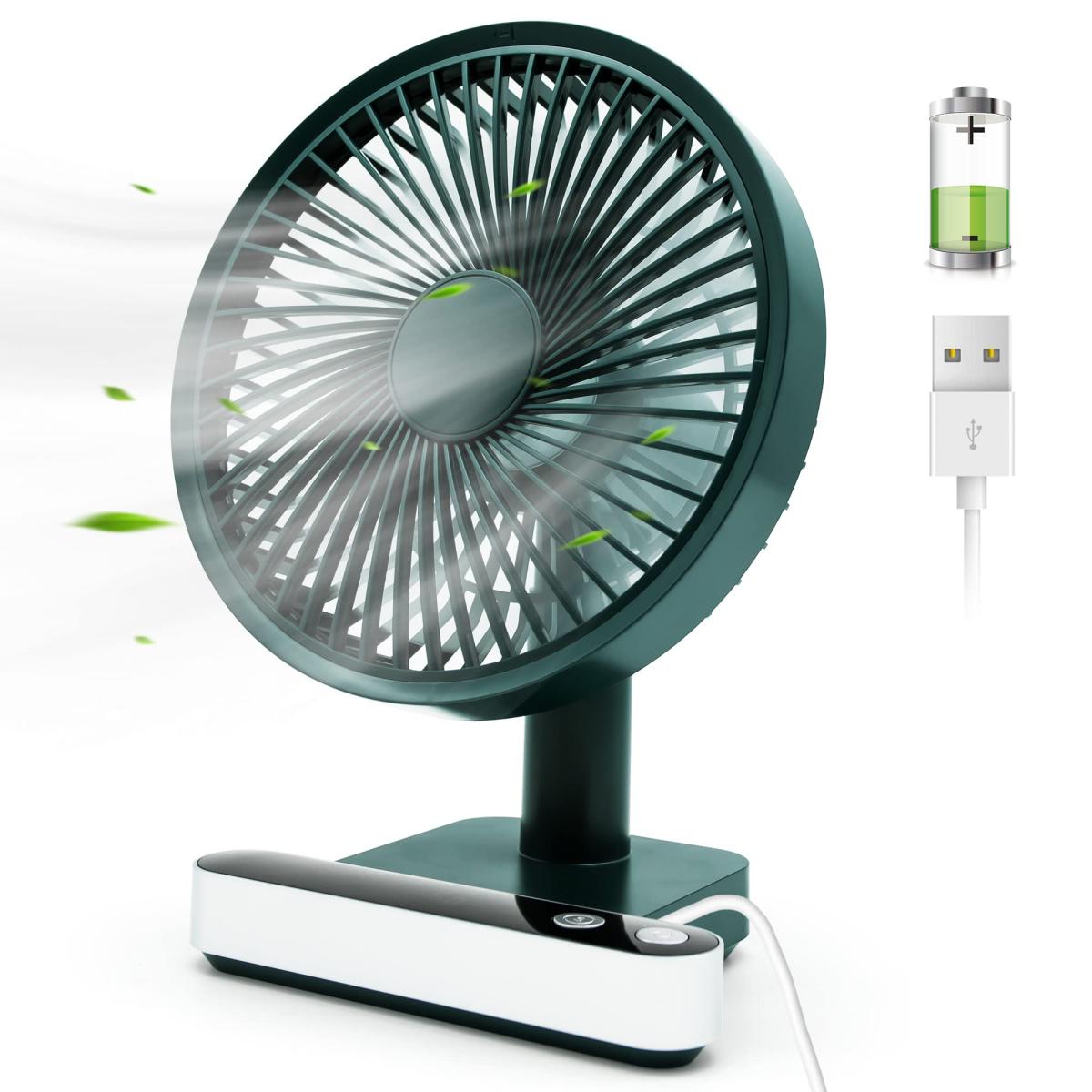 Portable USB Desktop Fan – 4-Speed Rechargeable Desk Fan with 4W Power