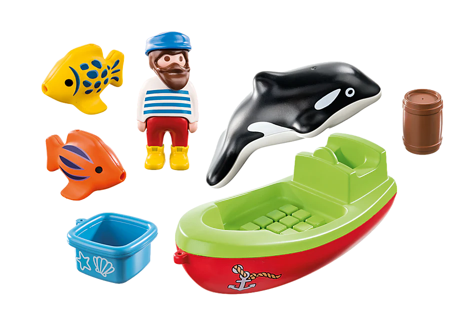 Playmobil 1.2.3 Fisherman with Boat | Goseel Store