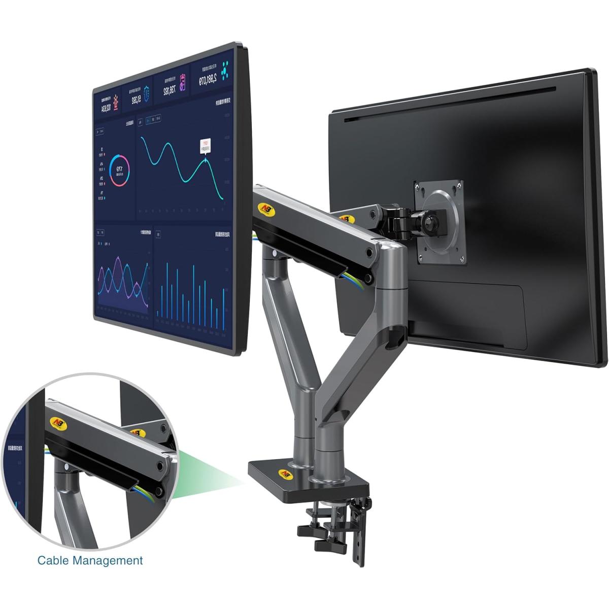 North Bayou G35 Dual Monitor Gas Spring Stand 22-32