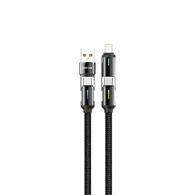 Green Lion 4 in 1 LED Braided Cable 60W 1.2M- Black