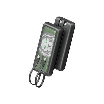 Green Lion Le Lion 10000mAh Power Bank Built-in Cables & Fast Charging