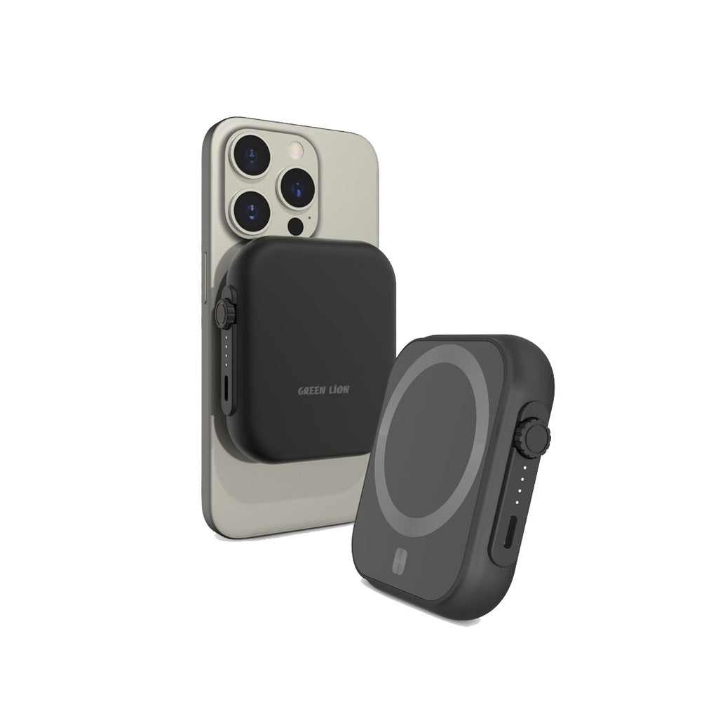 Green Lion MagSafe Trio 5000mAh Power Bank PD 20W – Black