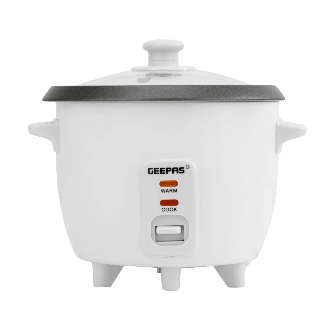 Geepas 300W 0.6L Multifunctional Rice Cooker with Steamer, White GRC1828