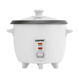 Geepas 300W 0.6L Multifunctional Rice Cooker with Steamer, White GRC1828