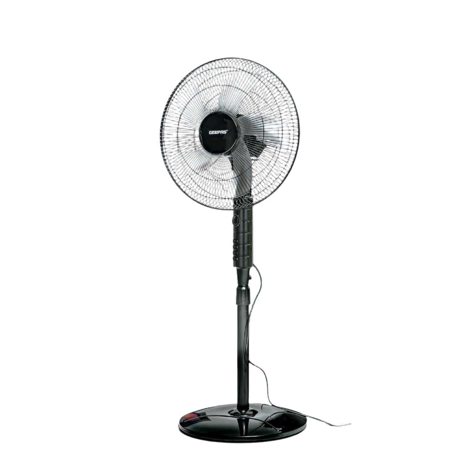 Geepas 16-Inch Stand Fan 3 Speeds Adjustable Height & Timer