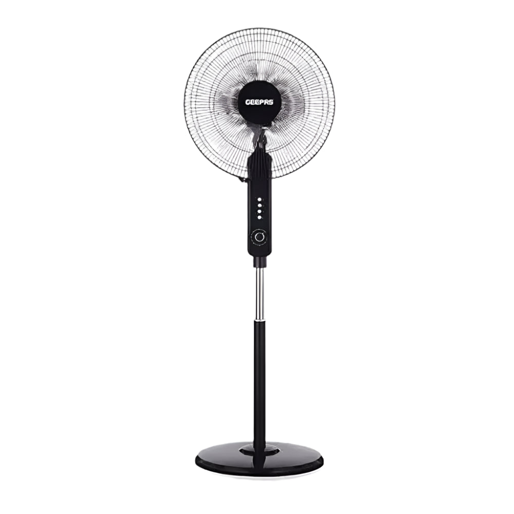 Geepas 16-Inch Stand Fan 3 Speeds Adjustable Height & Timer
