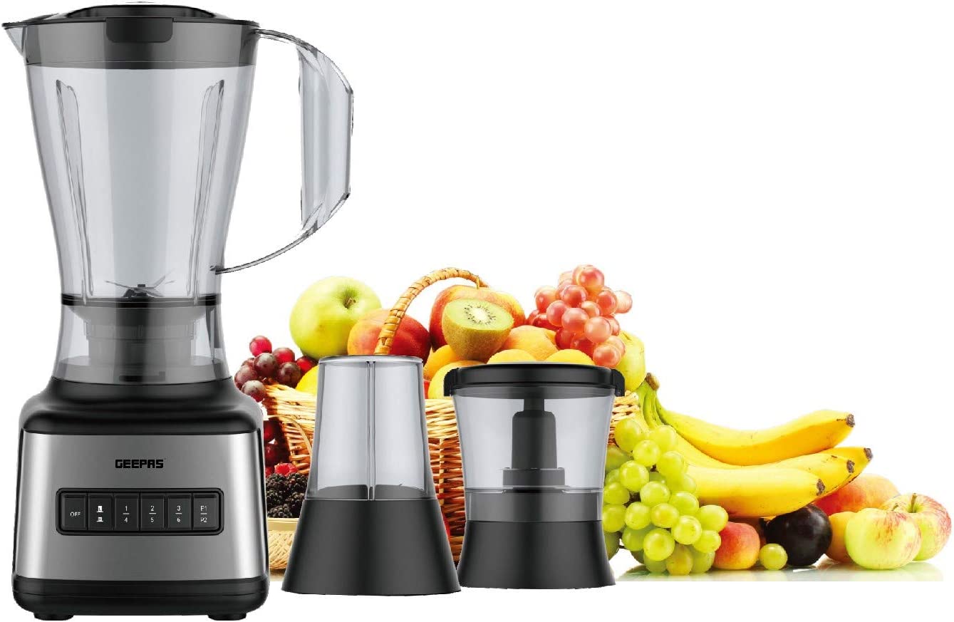 Geepas 3-in-1 Blender 500W 1.5L 8 Speeds