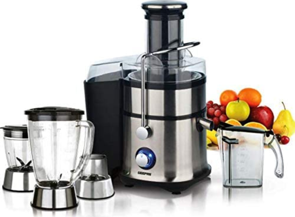 Geepas 4 In 1 S/S Juicer & Blender & Jar 800W