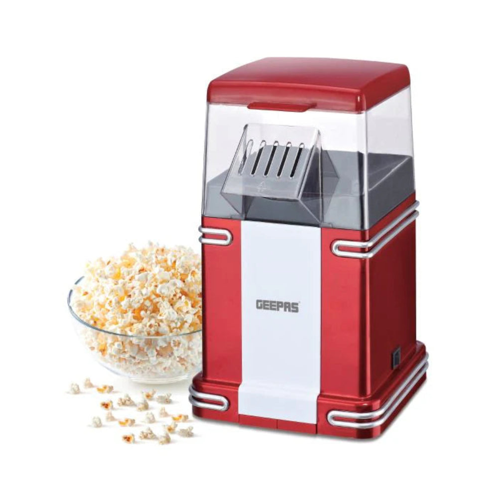 Geepas Oil-Free Popcorn Maker 1200W Stylish & Large