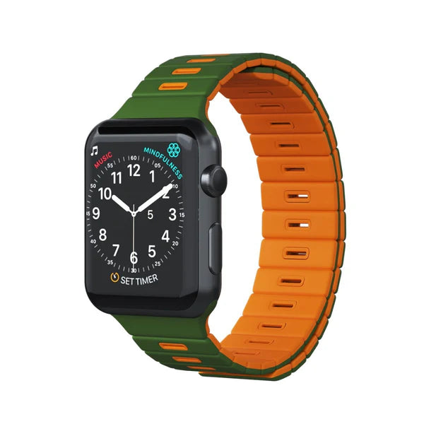 Goui Magnetic Wrist Strap for Apple Watch – Olive/Orange