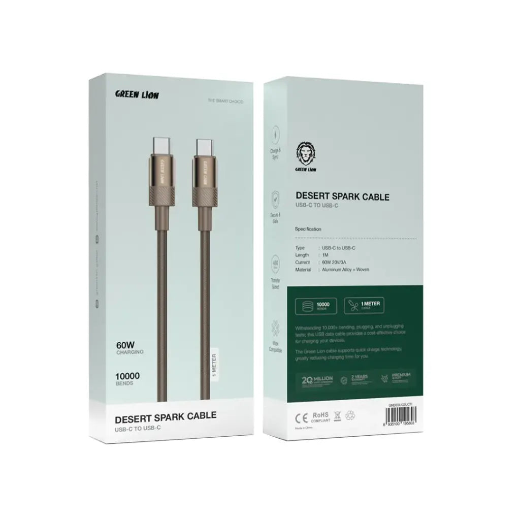 Green Lion Desert Spark USB-C to USB-C Cable 1M 60W