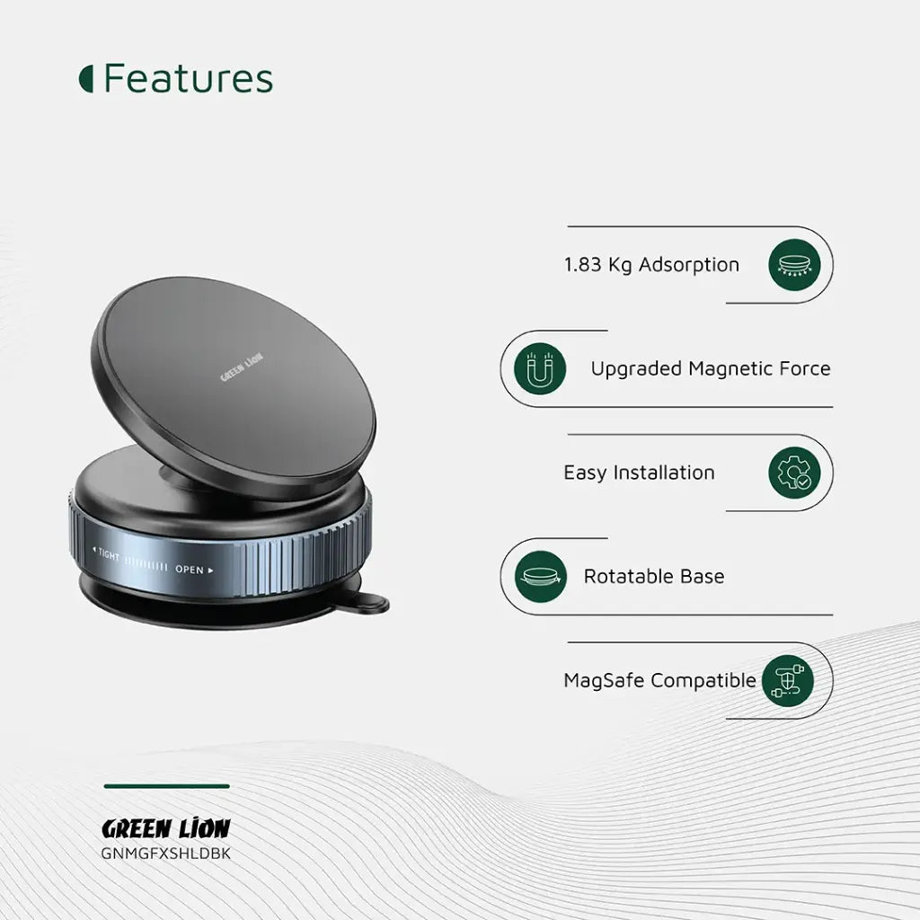 حامل مغناطيسي Green Lion Magno Flex – شفط قوي ودوران 360°