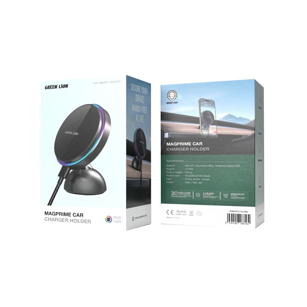 حامل شاحن السيارة Green Lion Magprime - أسود