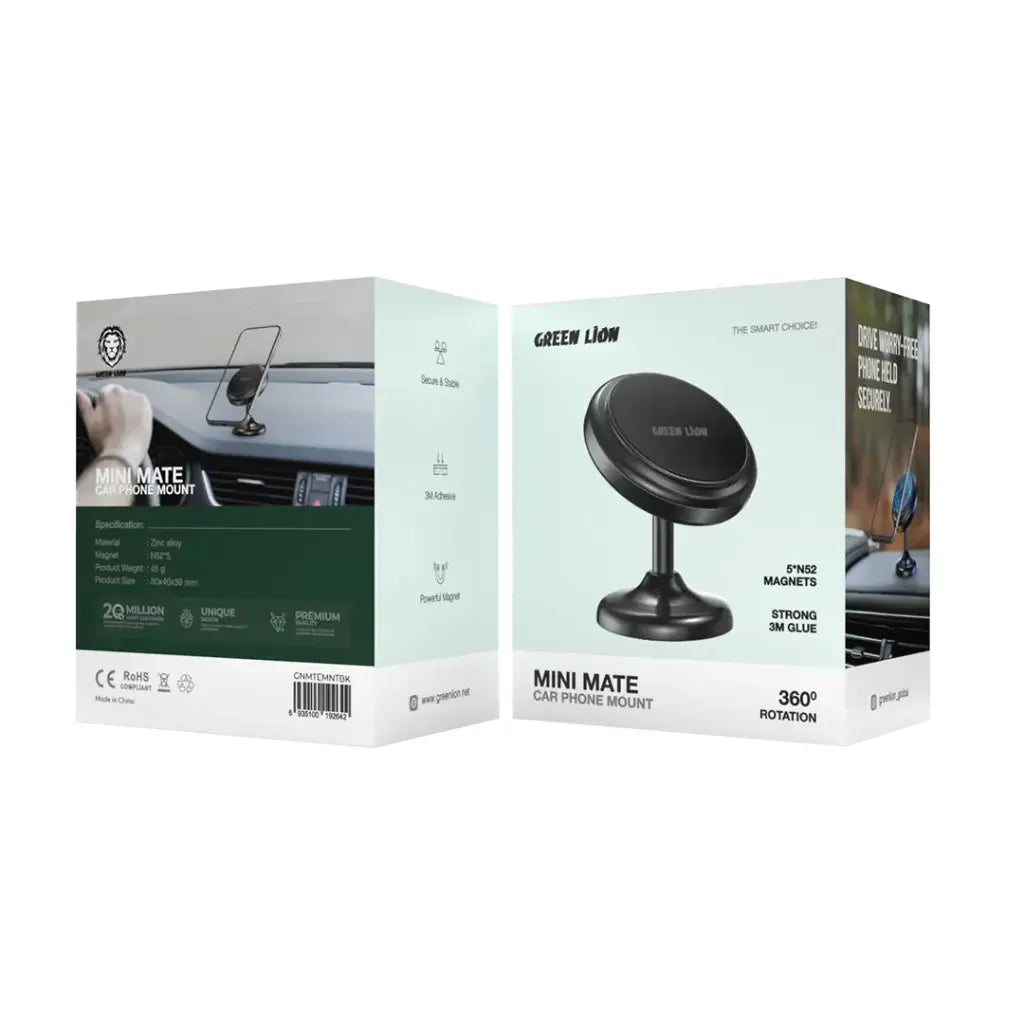 حامل الهاتف في السيارة Green Lion Mini Mate - أسود