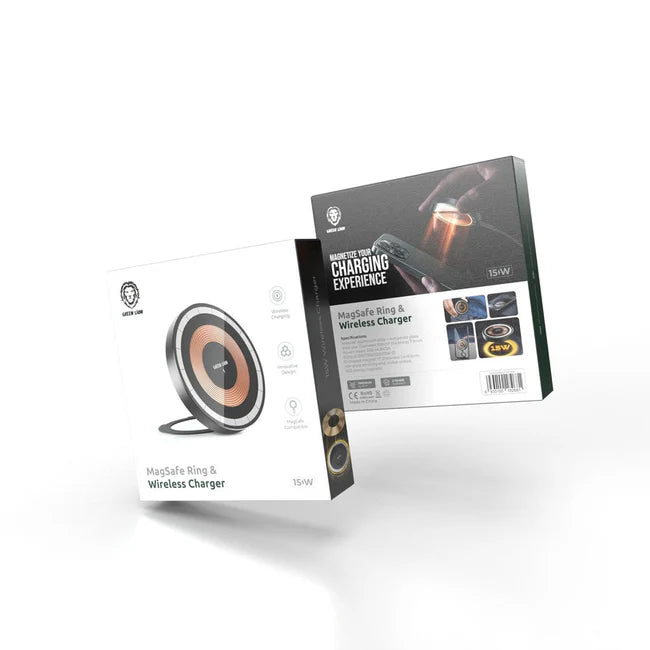 شاحن جرين ليون MagSafe مع زجاج مقوى – أسود أنيق