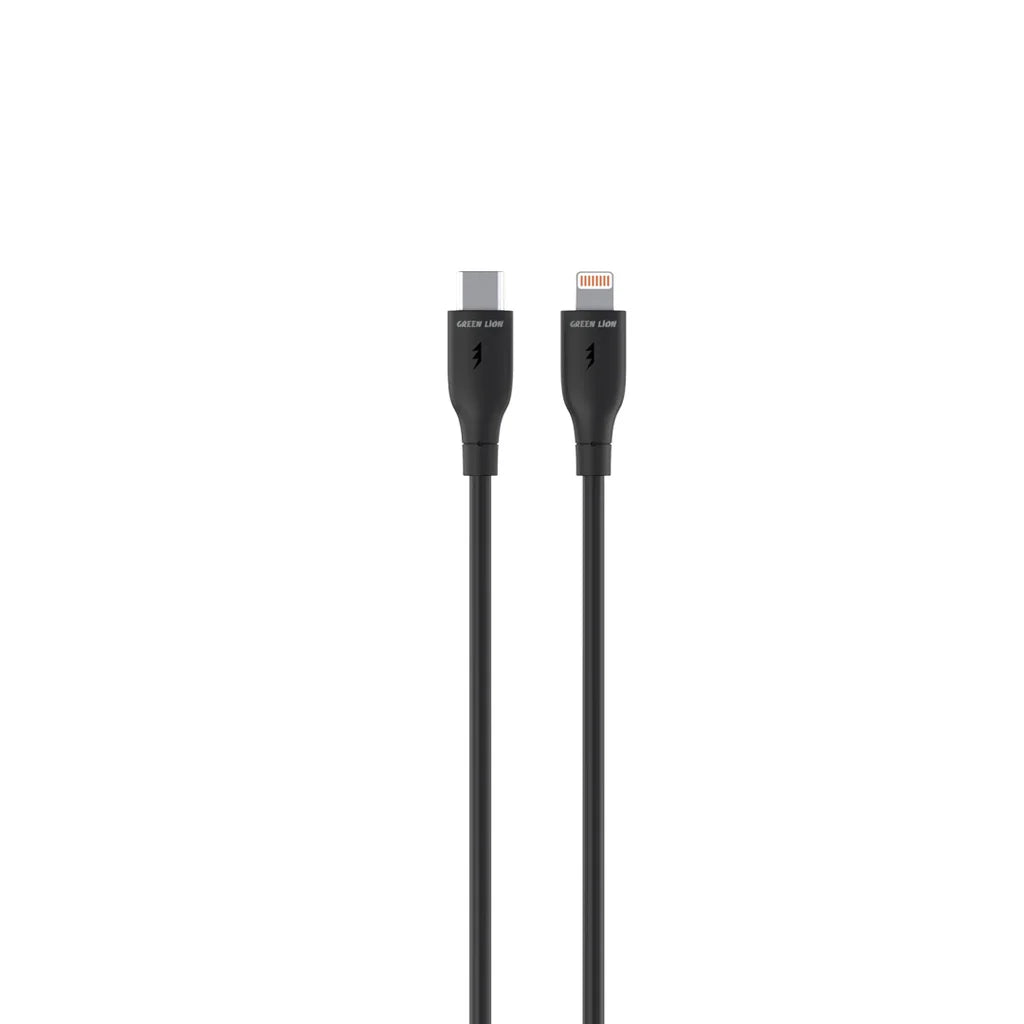 كابل Green Lion USB-C إلى Lightning بطول 1م - أسود