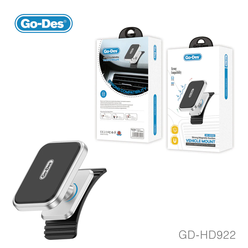 حامل هاتف للسيارة ذو أرضية مسطحة ومنحني مغناطيسي قابل للدوران 360 درجة من جو ديس