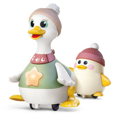 Hola Waddling Duck Family 2-Piece Set - Musical Tummy Time Toy