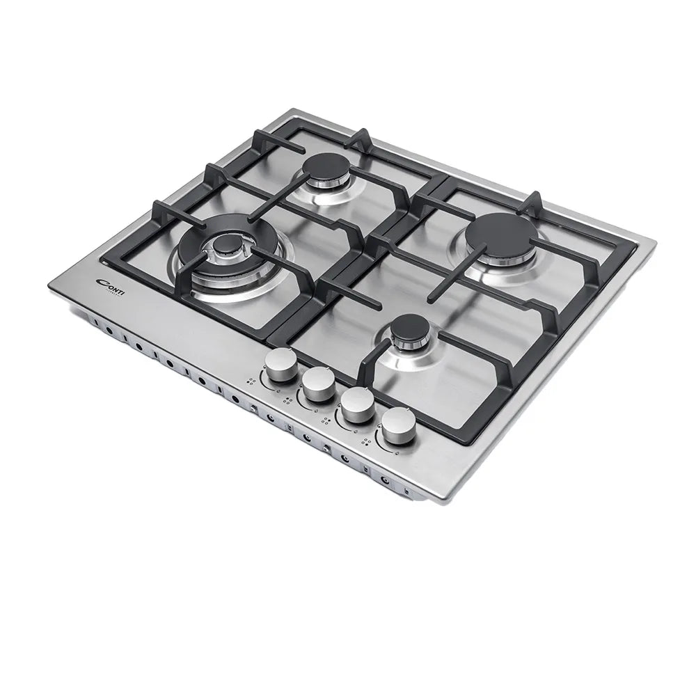 Conti Bi Hob 60cm, Gas, 4 Burners, Cast Iron – HGF 64012 IX