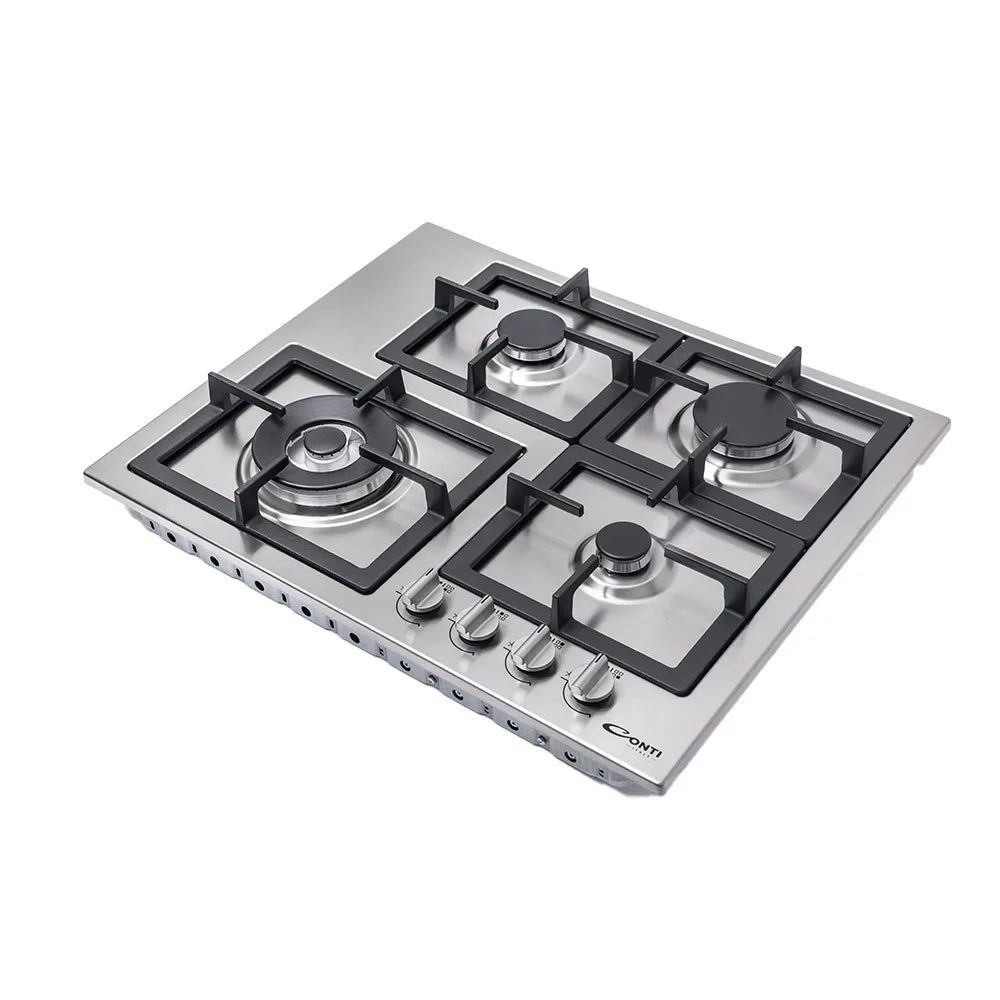 Conti Bi Hob 60cm, Gas, 4 Burners, Cast Iron – HGF 64013 IX