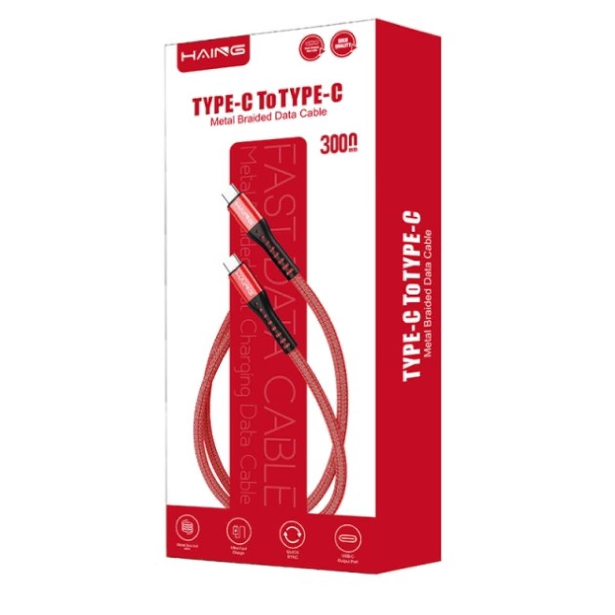 HAING Type-C to Lightning 20W Metal Braided Data Cable 3M