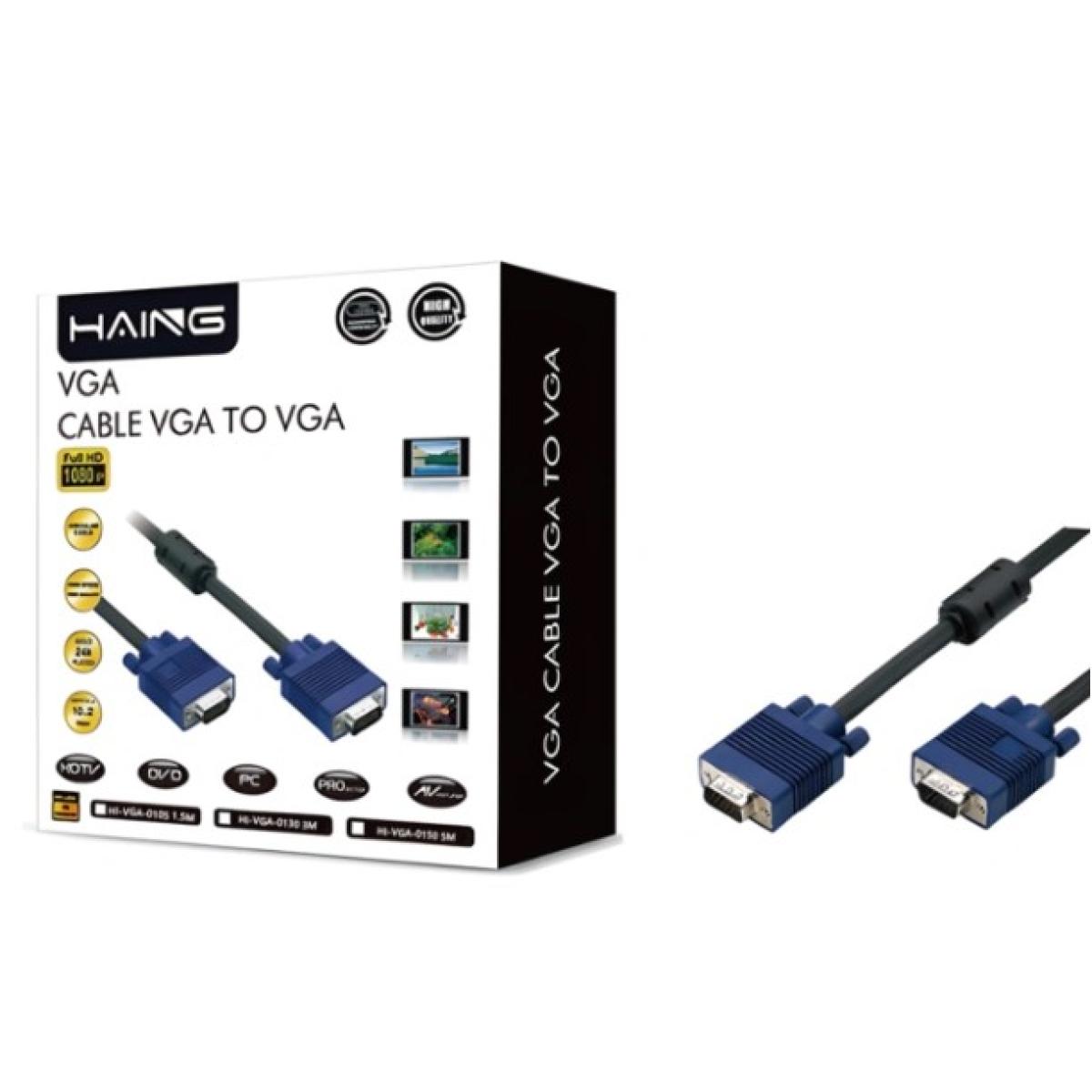 HAING HD15 1080P VGA Cable 15-Pin Male to Male – 15M