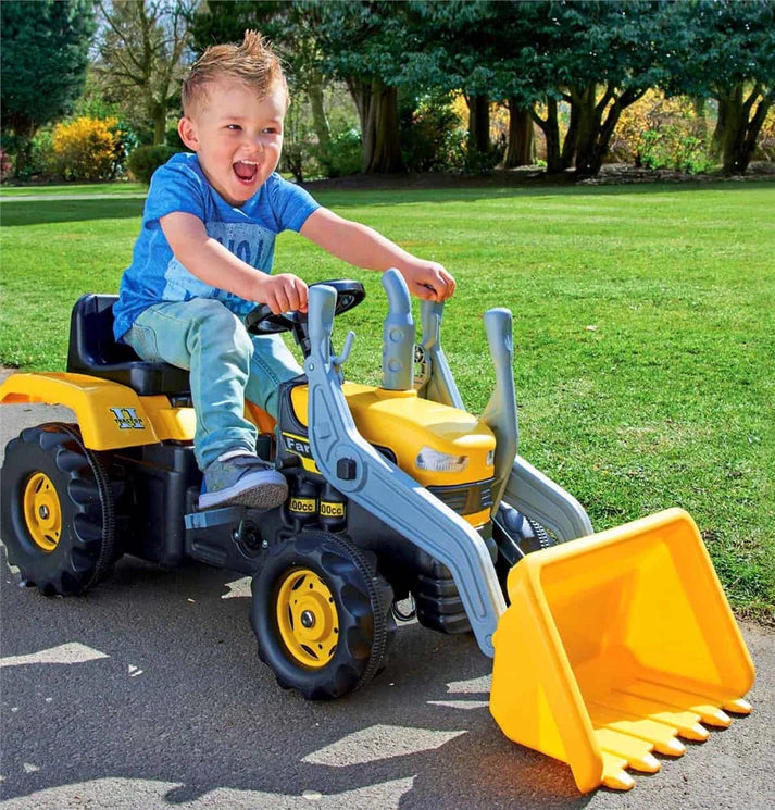 Dolu Pedal Tractor with Detachable Excavator – Yellow | Ages 3+