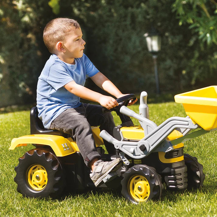 Dolu Pedal Tractor with Detachable Excavator – Yellow | Ages 3+