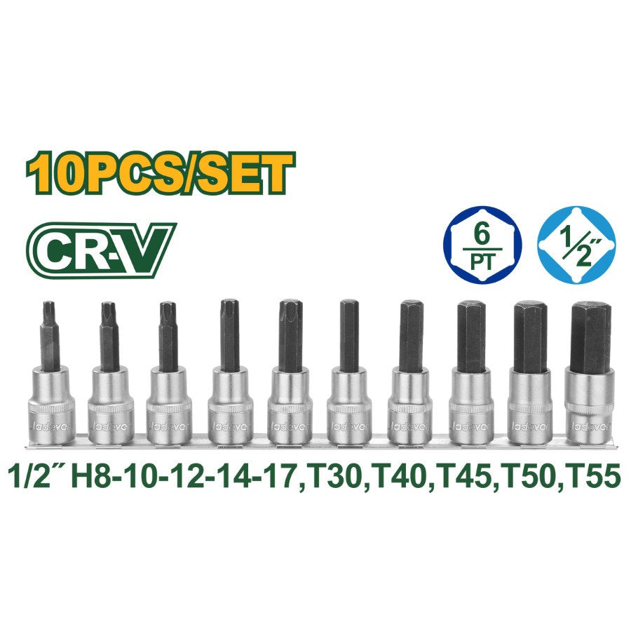 JADEVER 1/2 Inch Star Box Set 10 Durable Hex Keys