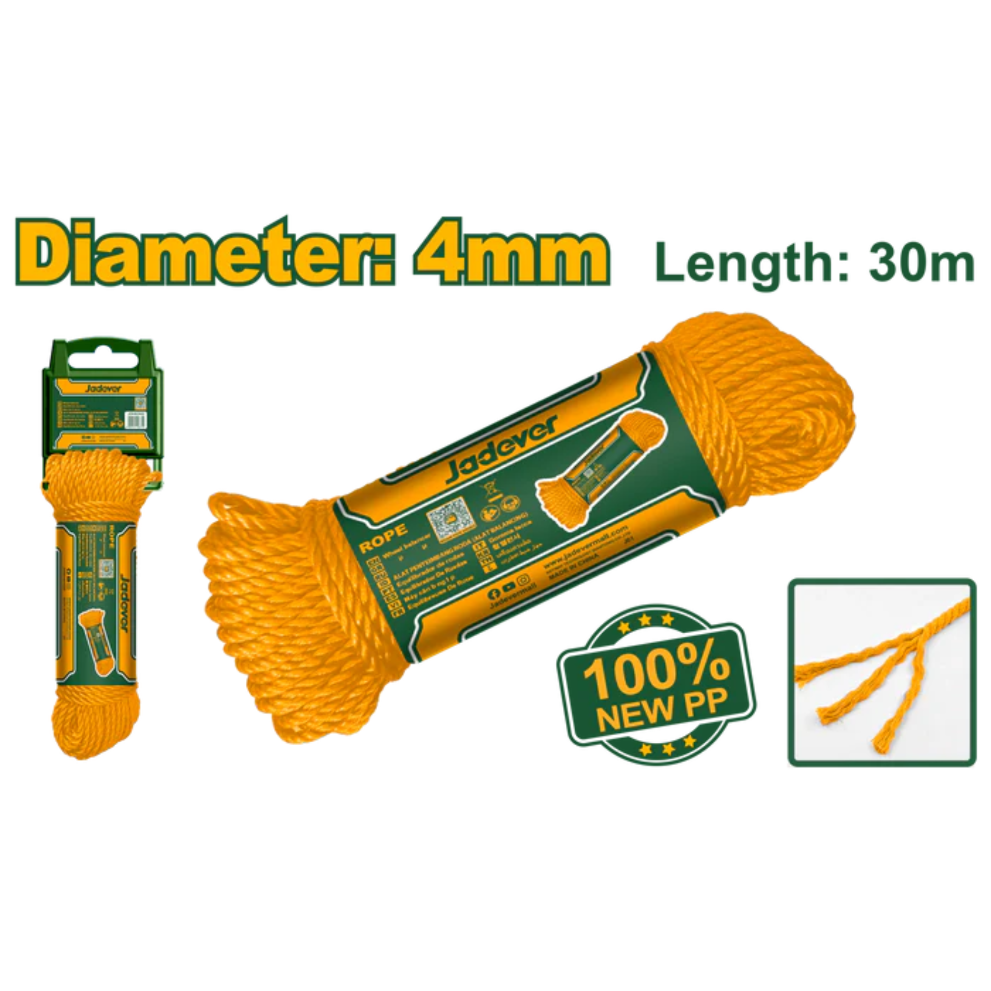 JADEVER 4mm 30m Nylon Rope Durable