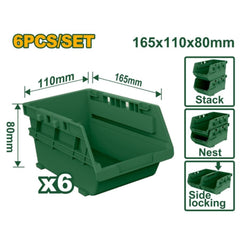JADEVER 6-Piece Screw Storage Boxes Durable & Practical