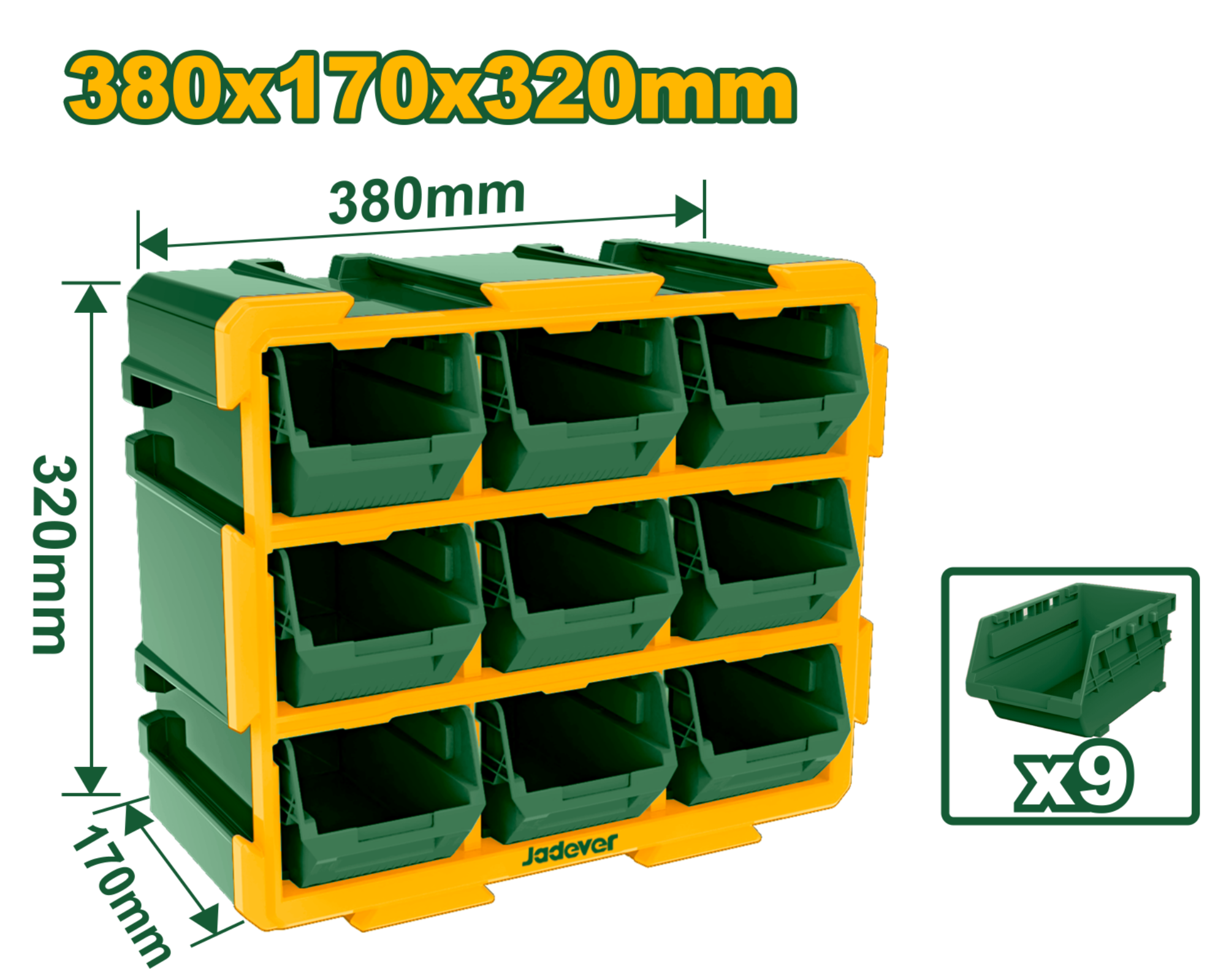 JADEVER 9-Piece Storage Box Set Expandable & Durable