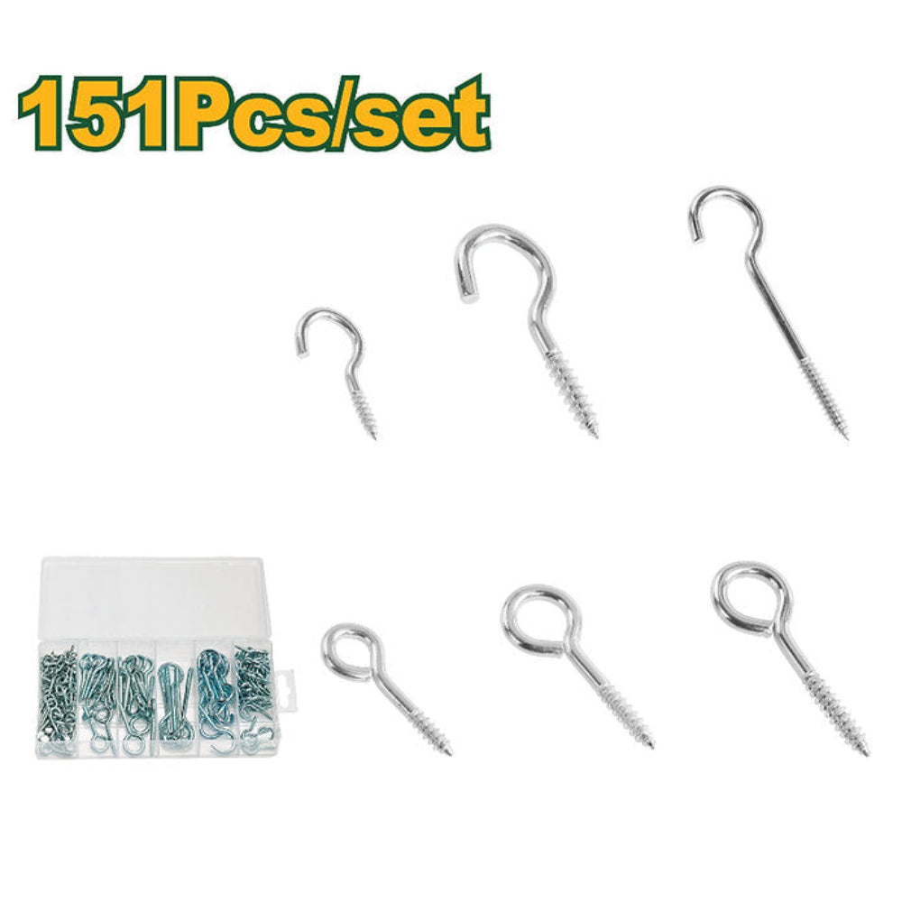 JADEVER Assorted Screw Hooks Set 151 Pieces