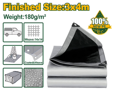 JADEVER Heavy Duty Grey Tarp 4×3m Durable & Weatherproof