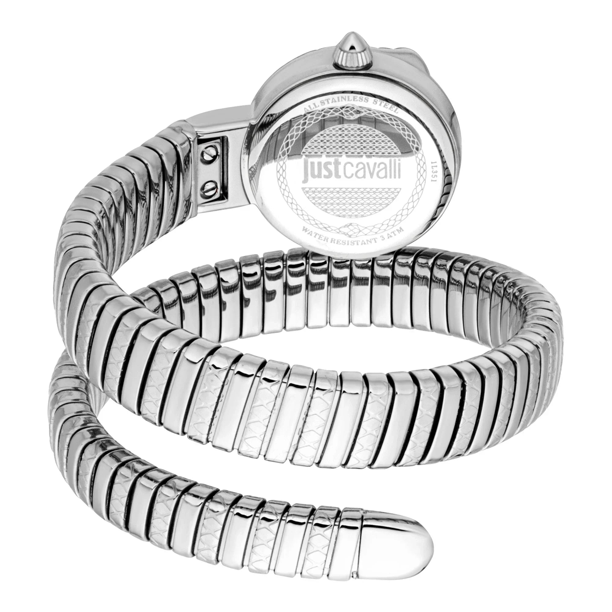 JUST CAVALLI JC1L351M0015 SILVER STEEL BAND PINK DIAL FOR WOMEN