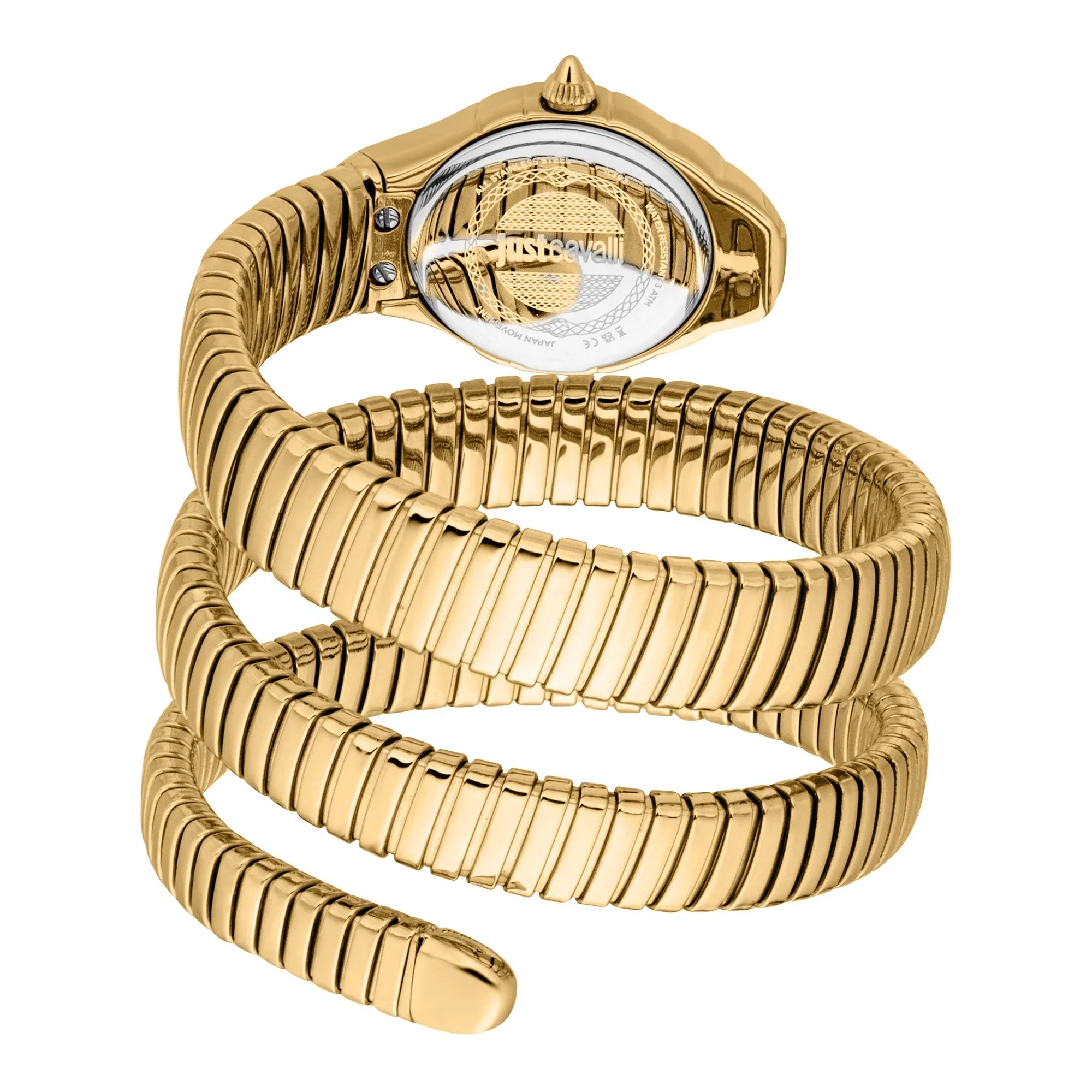 JUST CAVALLI JC1L351M0025 GOLDEN STEEL BAND SILVER DIAL FOR WOMEN
