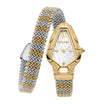JUST CAVALLI JC1L426M0055 SILVER AND GOLD STEEL BAND WHITE DIAL FOR WOMEN