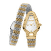 JUST CAVALLI JC1L426M0055 SILVER AND GOLD STEEL BAND WHITE DIAL FOR WOMEN