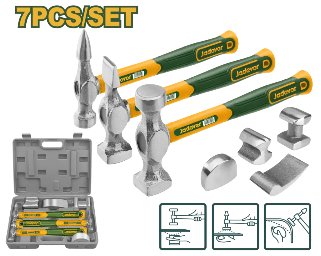 طقم مطرقة هيكل وحاجز 7 قطع من Jadever | صيانة السيارات
