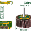 JADEVER Flap Wheel with Shaft 50×25×6mm Grit 40 – Abrasive Mounted Flap Wheel for Metal & Wood (JDYW5001)