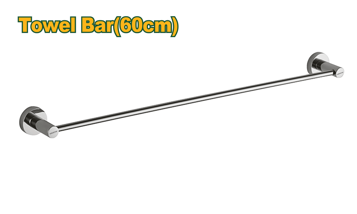 JADEVER Towel Bar 60cm – Zinc Alloy Base & Stainless Steel Tube, Includes Mounting Screws (JDZG1503)