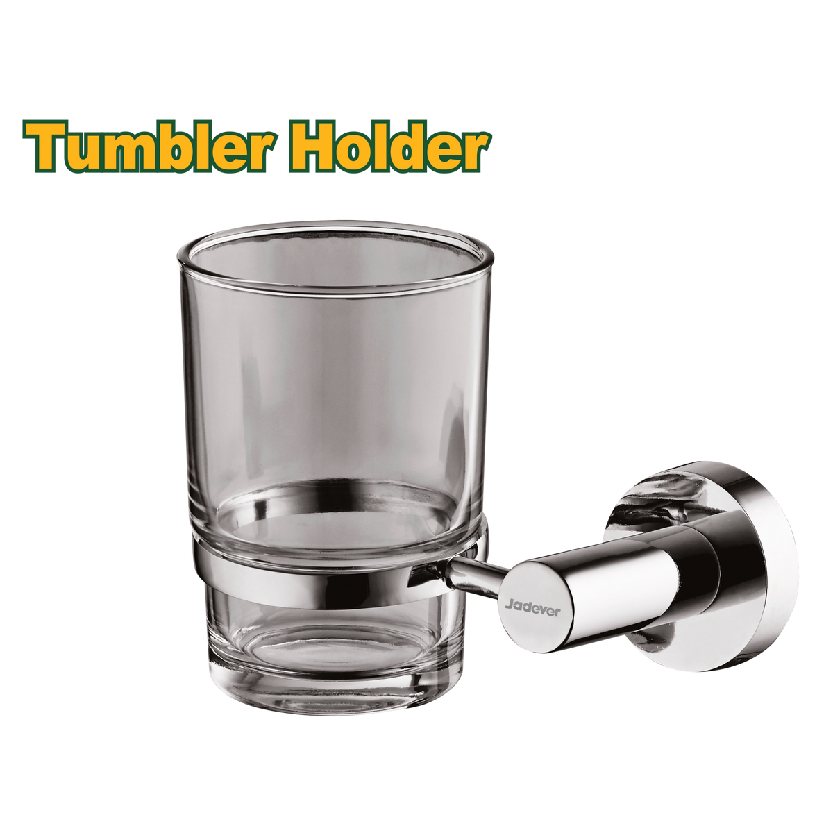 JADEVER Tumbler Holder – Zinc Alloy Base with Clear Glass Cup, Includes Mounting Screws (JDZG1506)