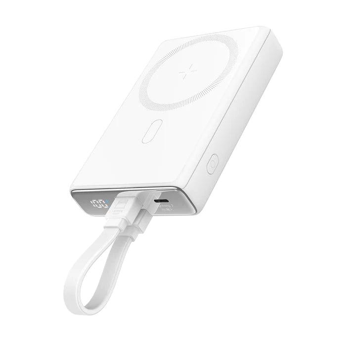 JOYROOM 20W Magnetic Wireless Power Bank 10000mAh with Built in Cable - White