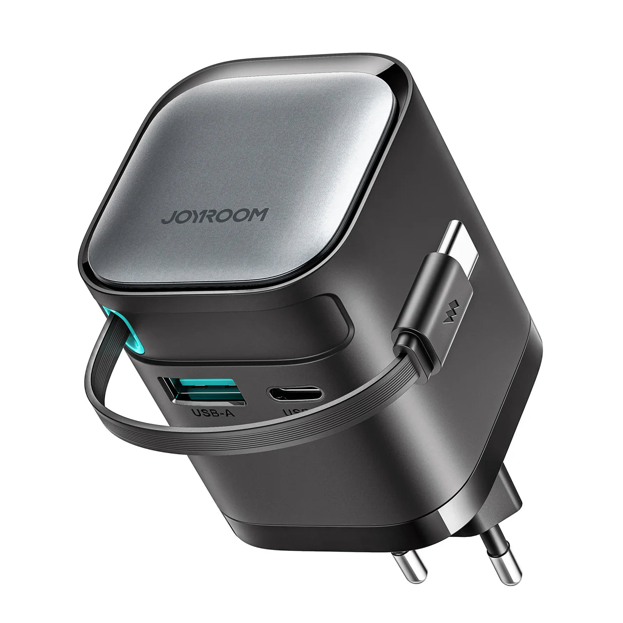 JOYROOM GaN 65W Charger with Retractable Cable – Fast & Compact