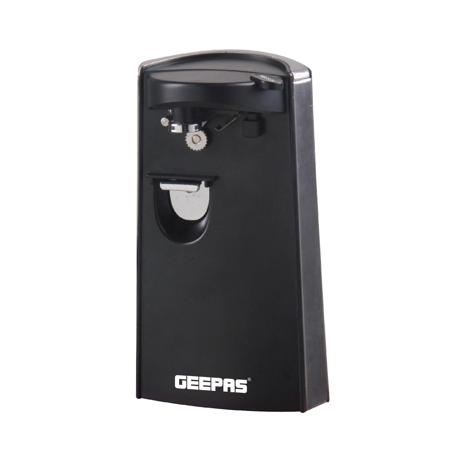 Geepas 60W 3-in-1 Electric Can Opener & Knife Sharpener, Black GCO63023UK