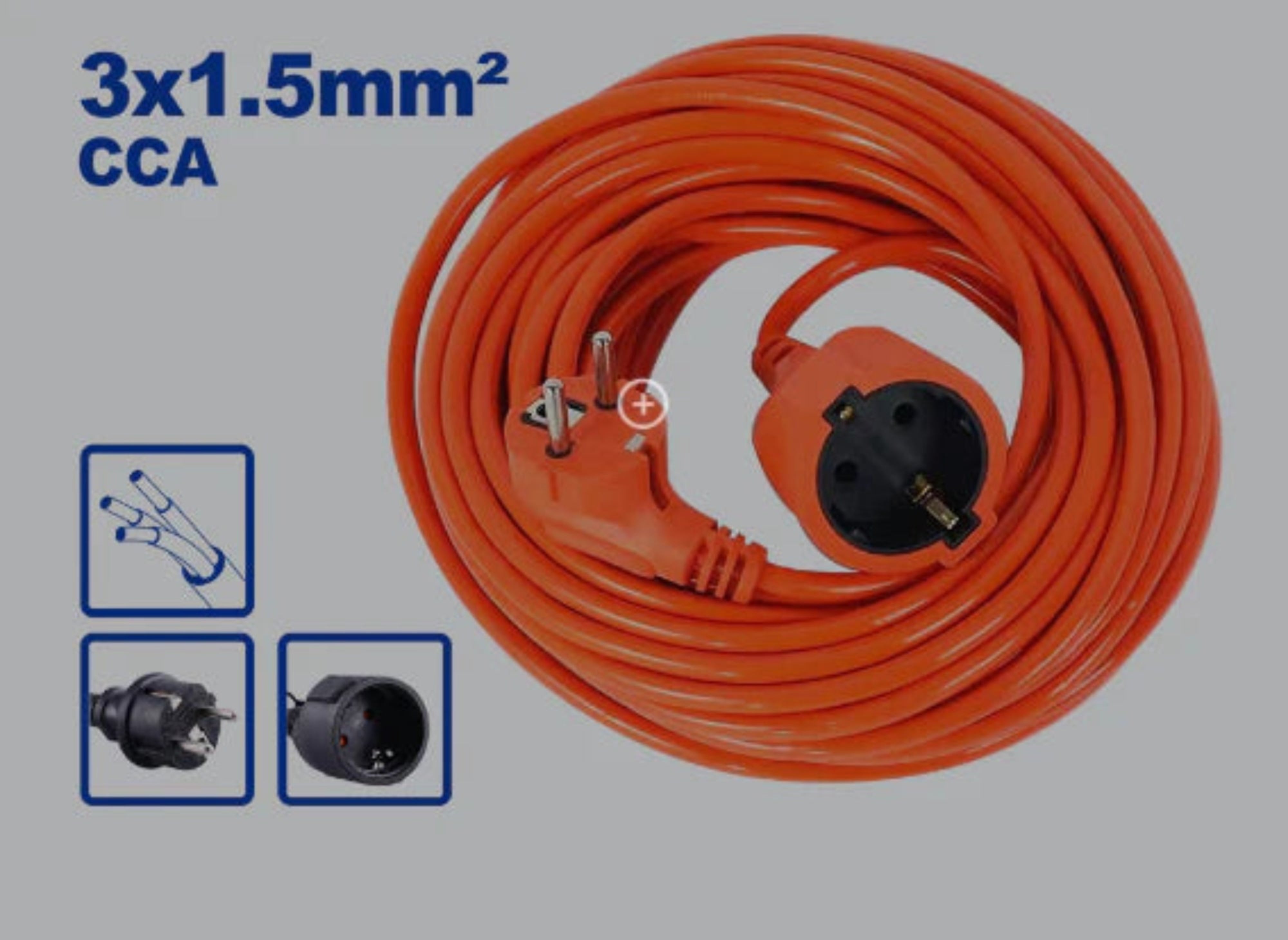 Jadever 20m Electric Extension Cable Safe & High-Performance